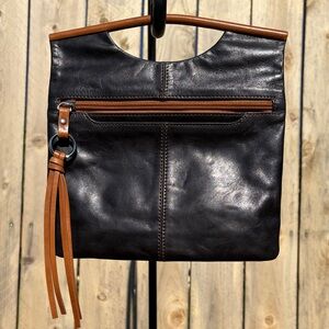 HOBO Black and Brown Leather Clutch